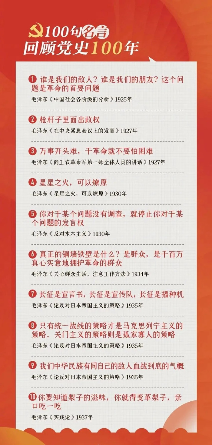 公考用得上！100句名言回顧黨史百年，一起學(xué)習(xí)